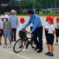３年　自転車点検＆自転車教室